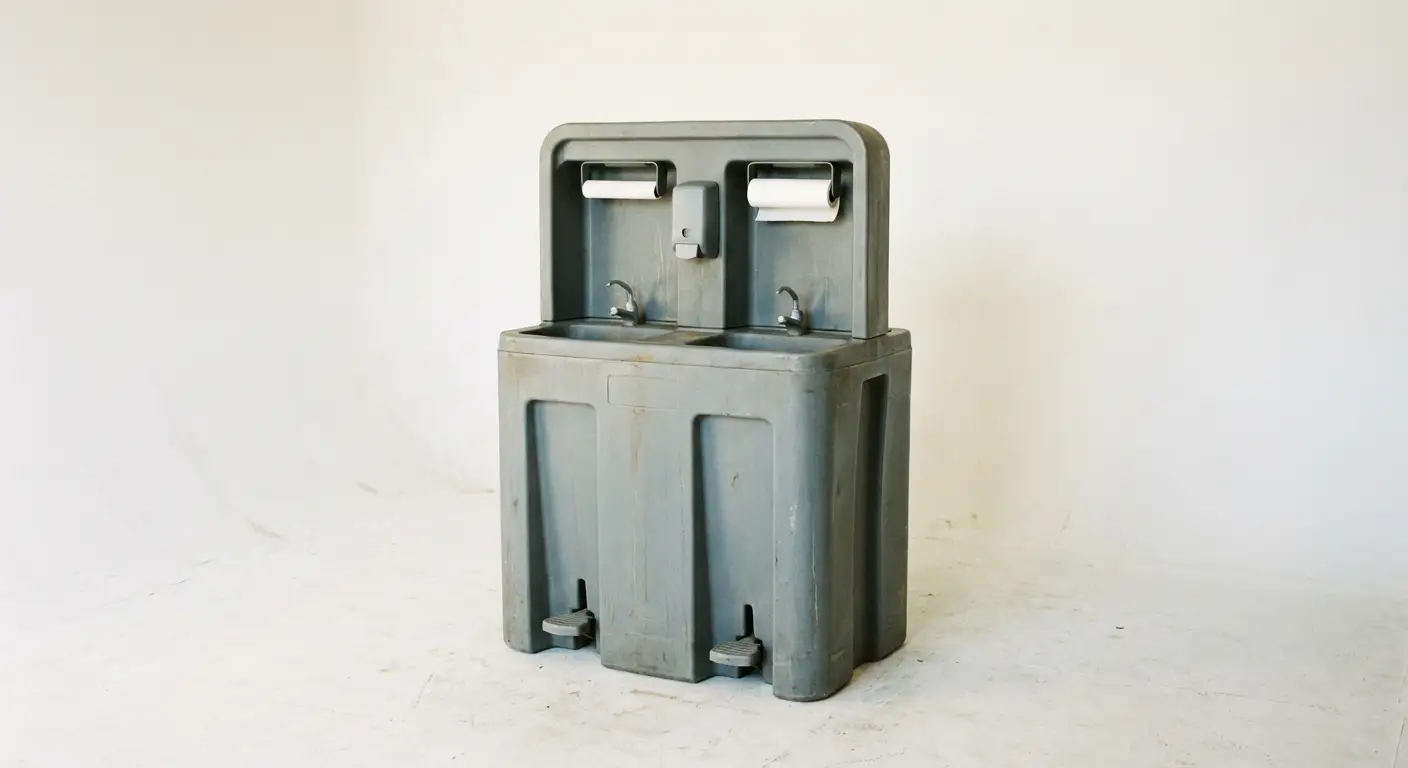 Portable hand wash station unit technical view in Parma, OH