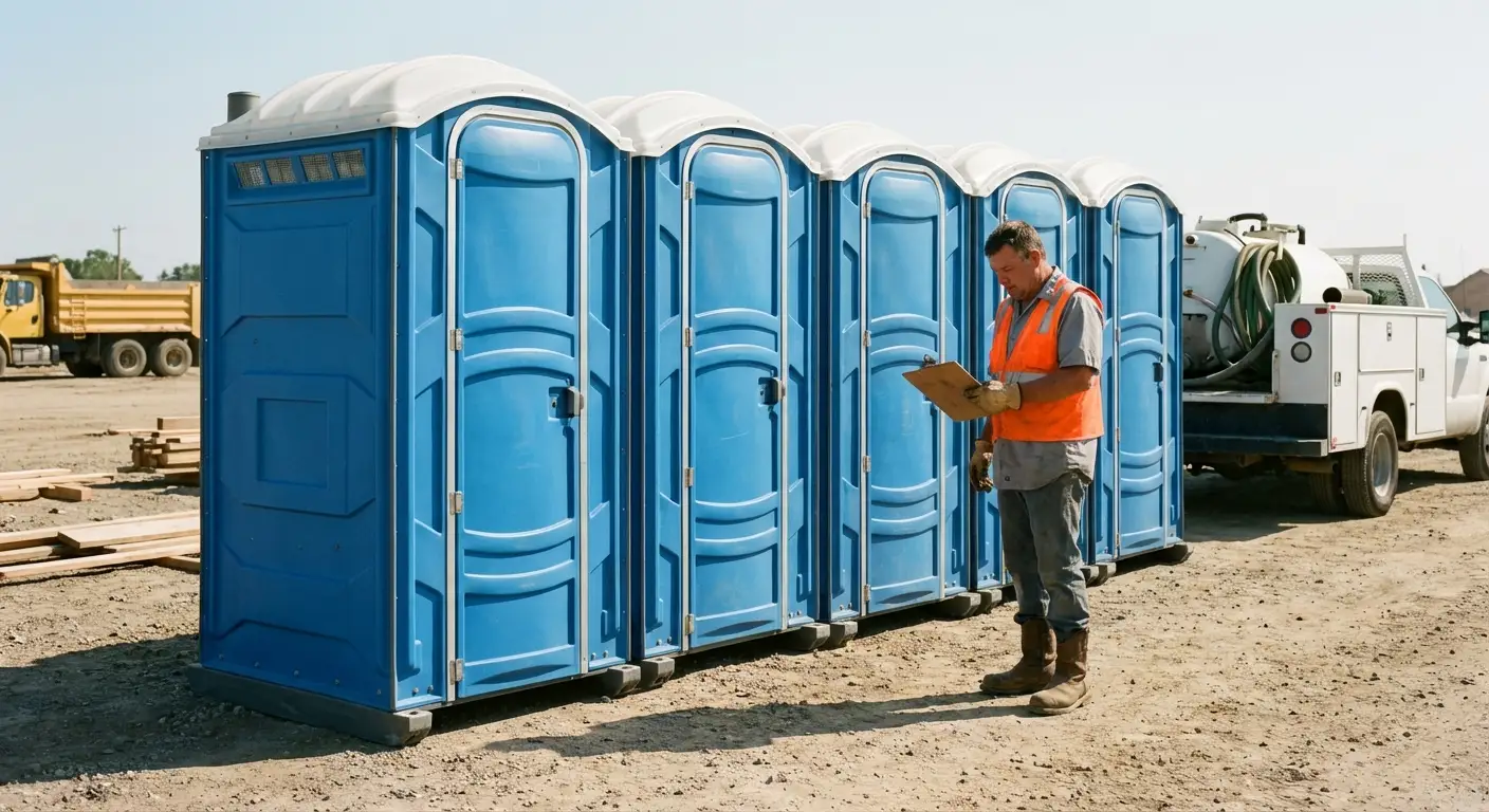 Portable toilet site planning and placement logistics in Parma, OH