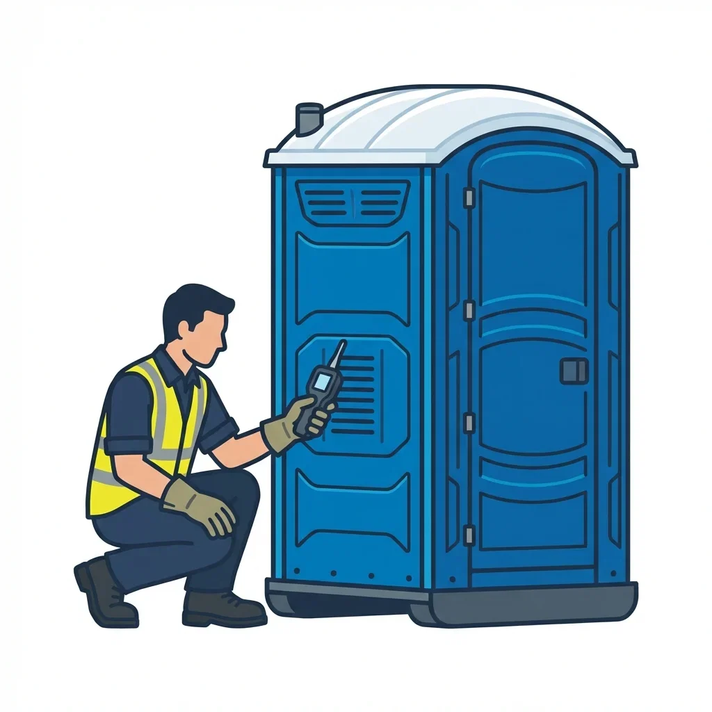 Infographic detailing causes of portable toilet odors in Parma, OH
